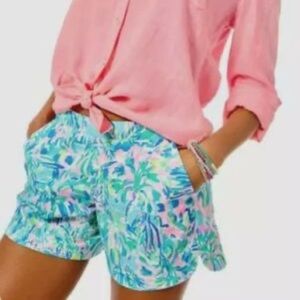 NWT XS Lilly Pulitzer Ocean View Shorts in Blue Ibiza
